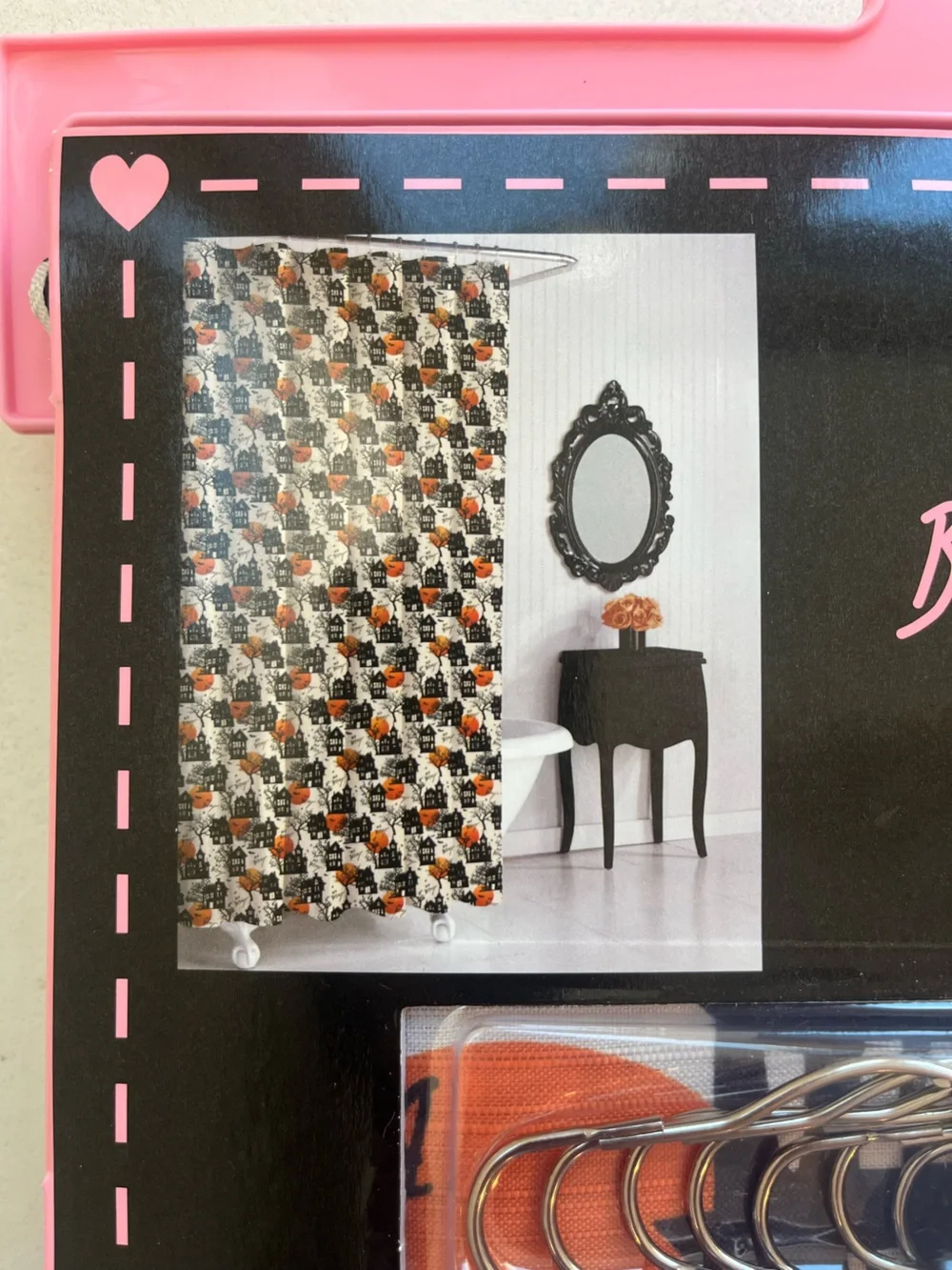 Betsey Johnson Halloween Haunted House Shower Curtain Set